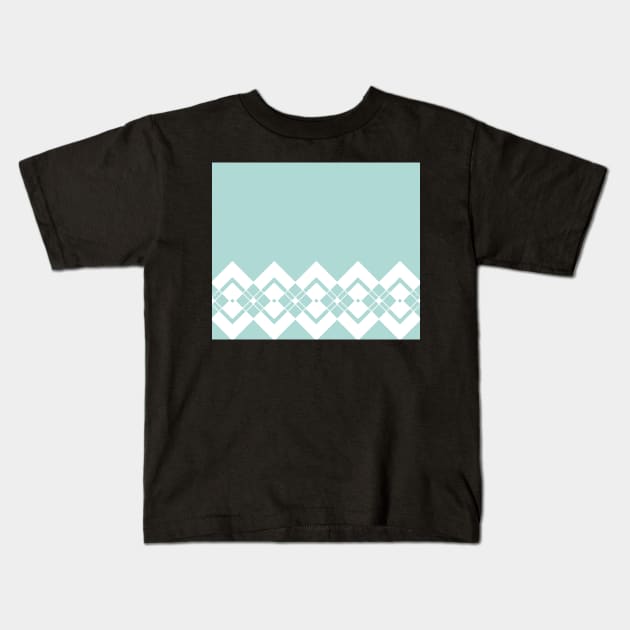 Geometric abstract - blue and white. Kids T-Shirt by kerens